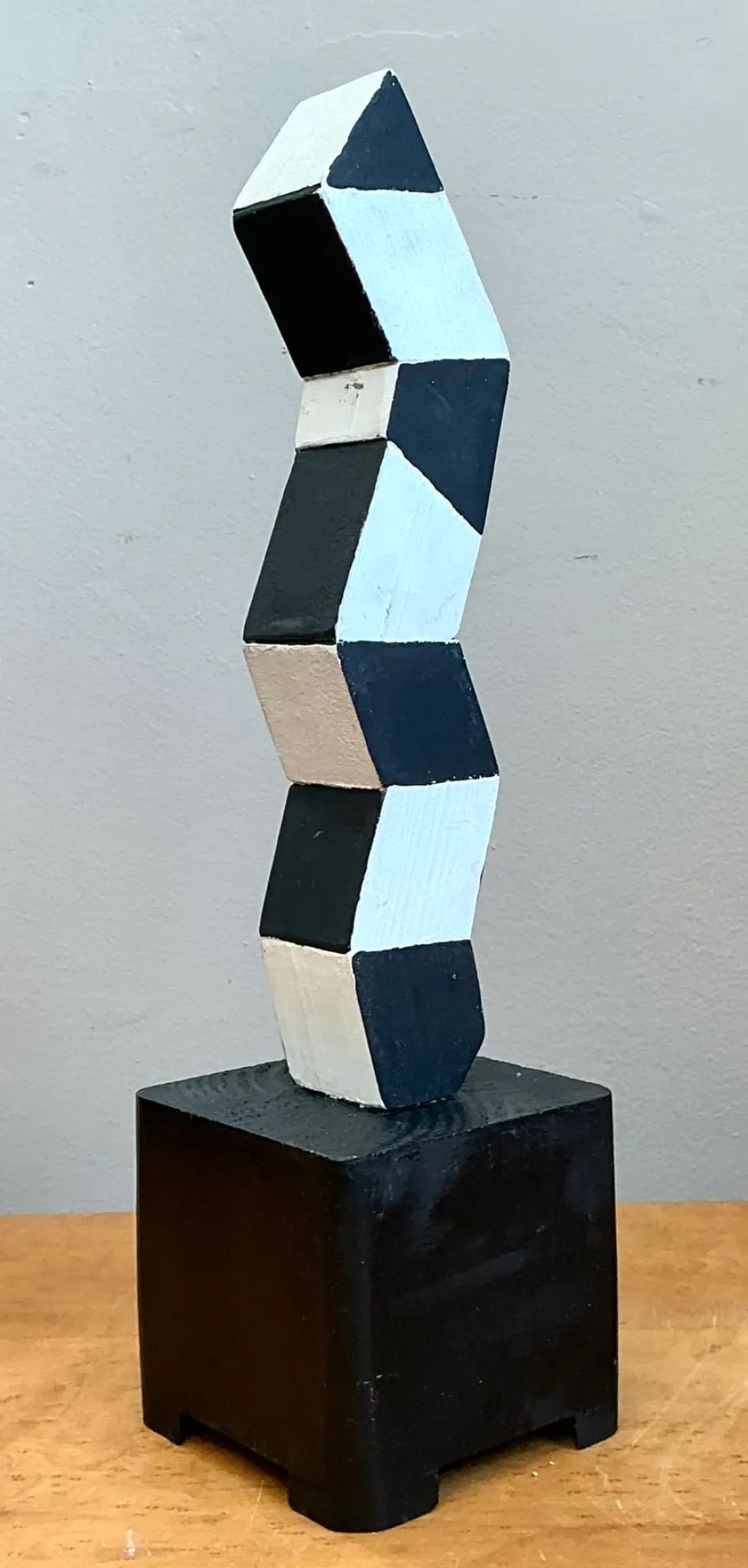 Vintage Geometric Wood Sculpture — additional photo 7