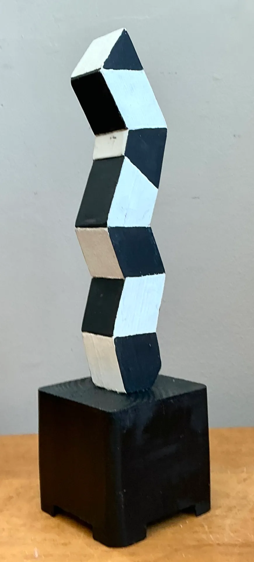 Vintage Geometric Wood Sculpture — additional photo 5