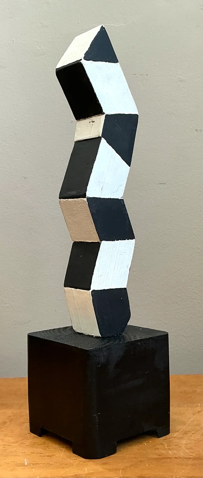 Vintage Geometric Wood Sculpture — additional photo 2