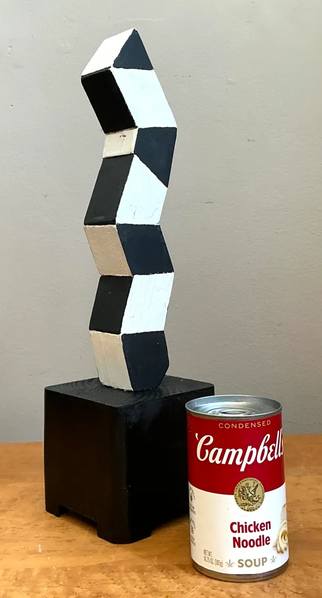 Vintage Geometric Wood Sculpture — additional photo 4