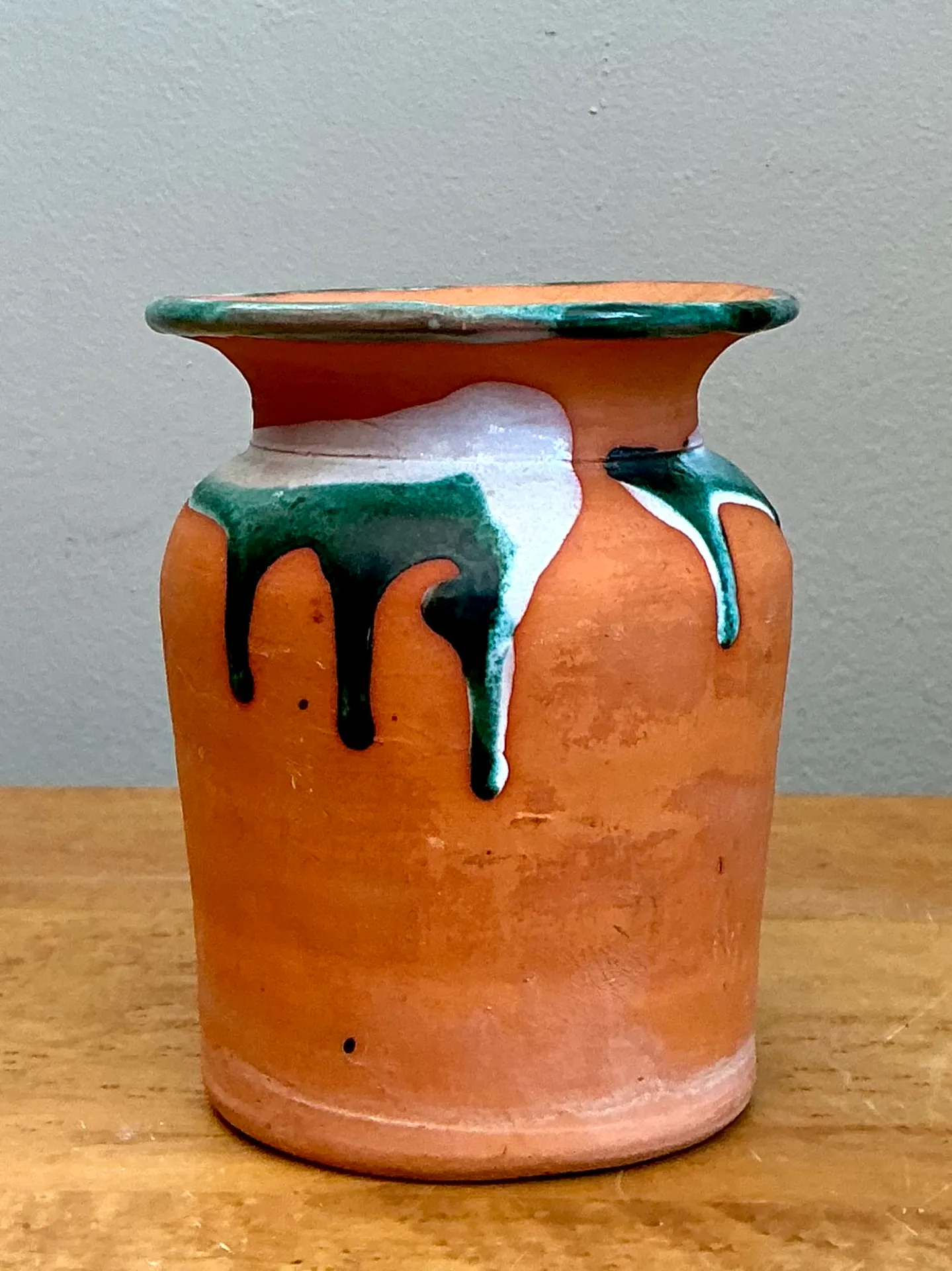 Vintage Drip Glaze Terracotta Vase — additional photo 6