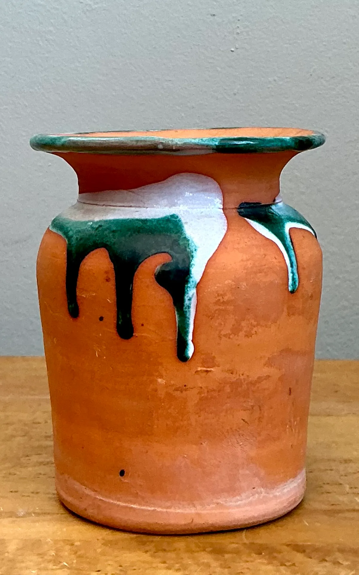 Vintage Drip Glaze Terracotta Vase — additional photo 6