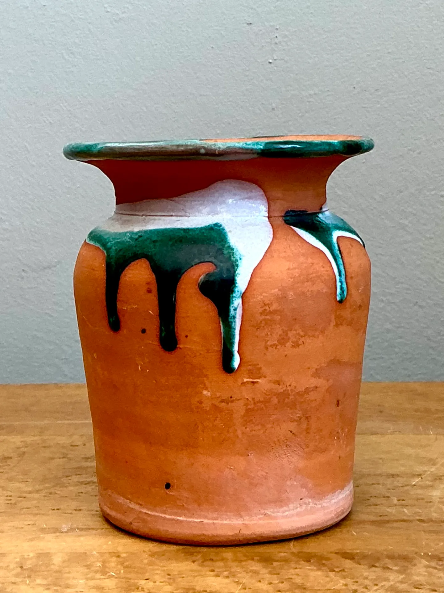 Vintage Drip Glaze Terracotta Vase — additional photo 8