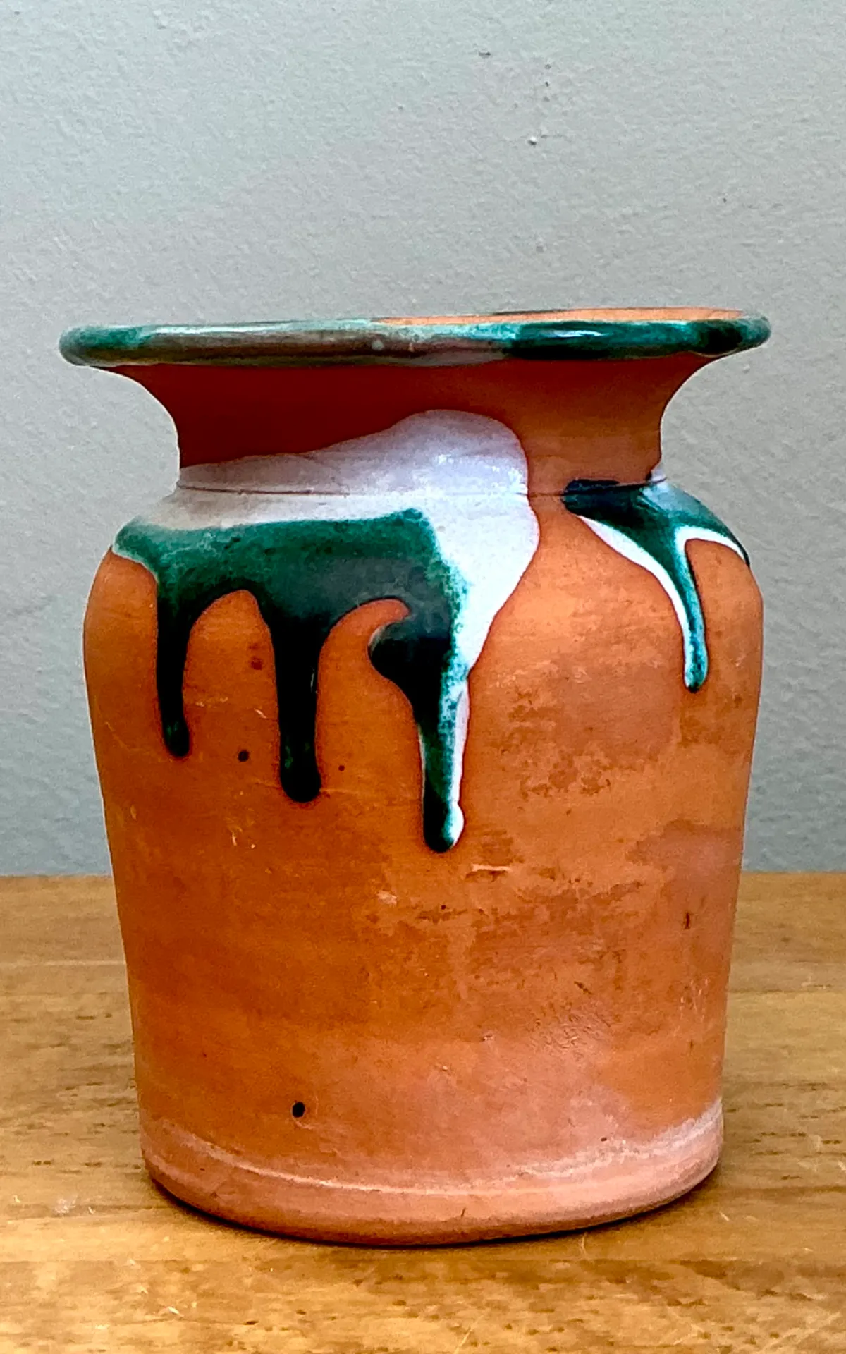 Vintage Drip Glaze Terracotta Vase — additional photo 8
