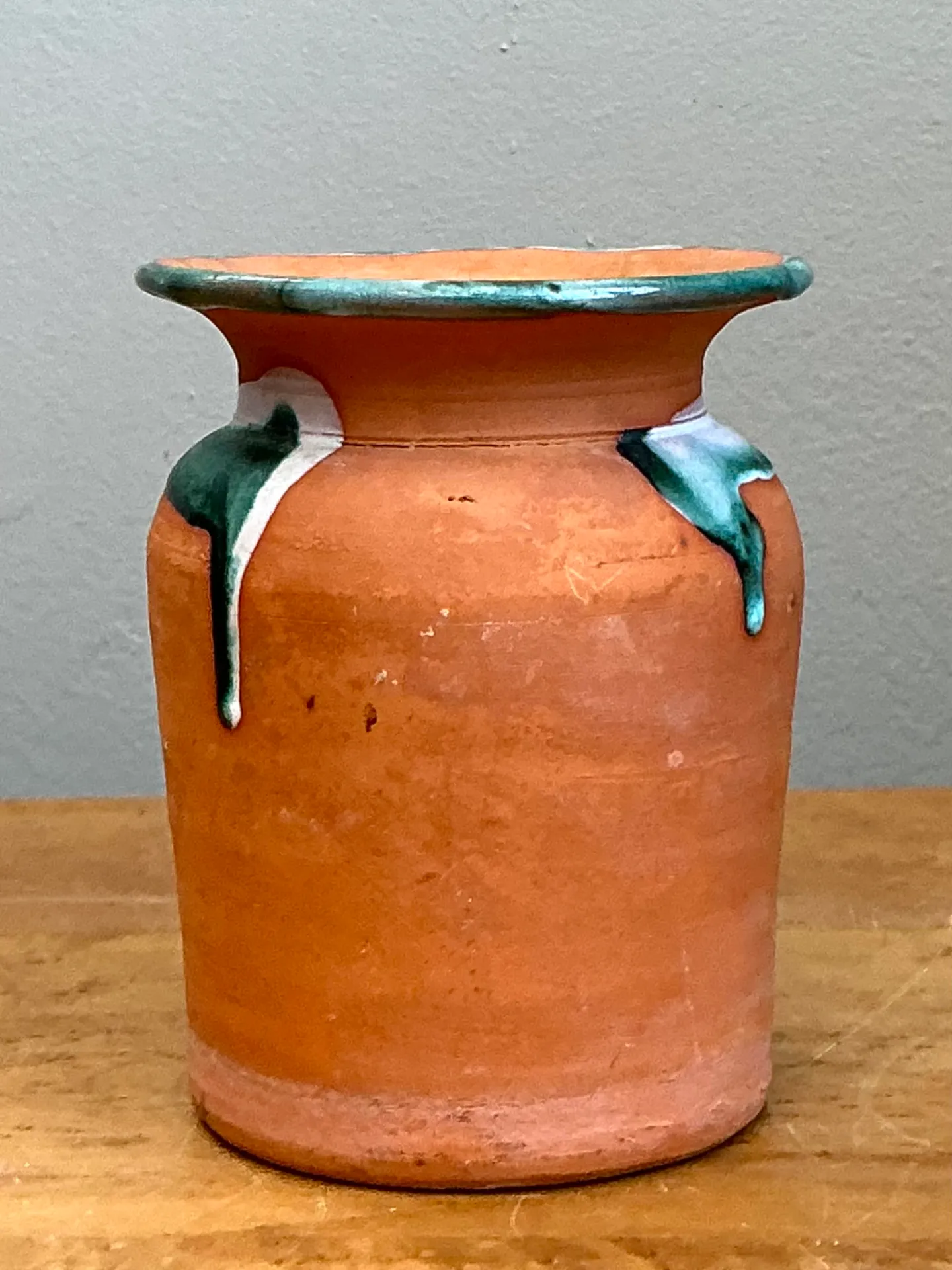 Vintage Drip Glaze Terracotta Vase — additional photo 4