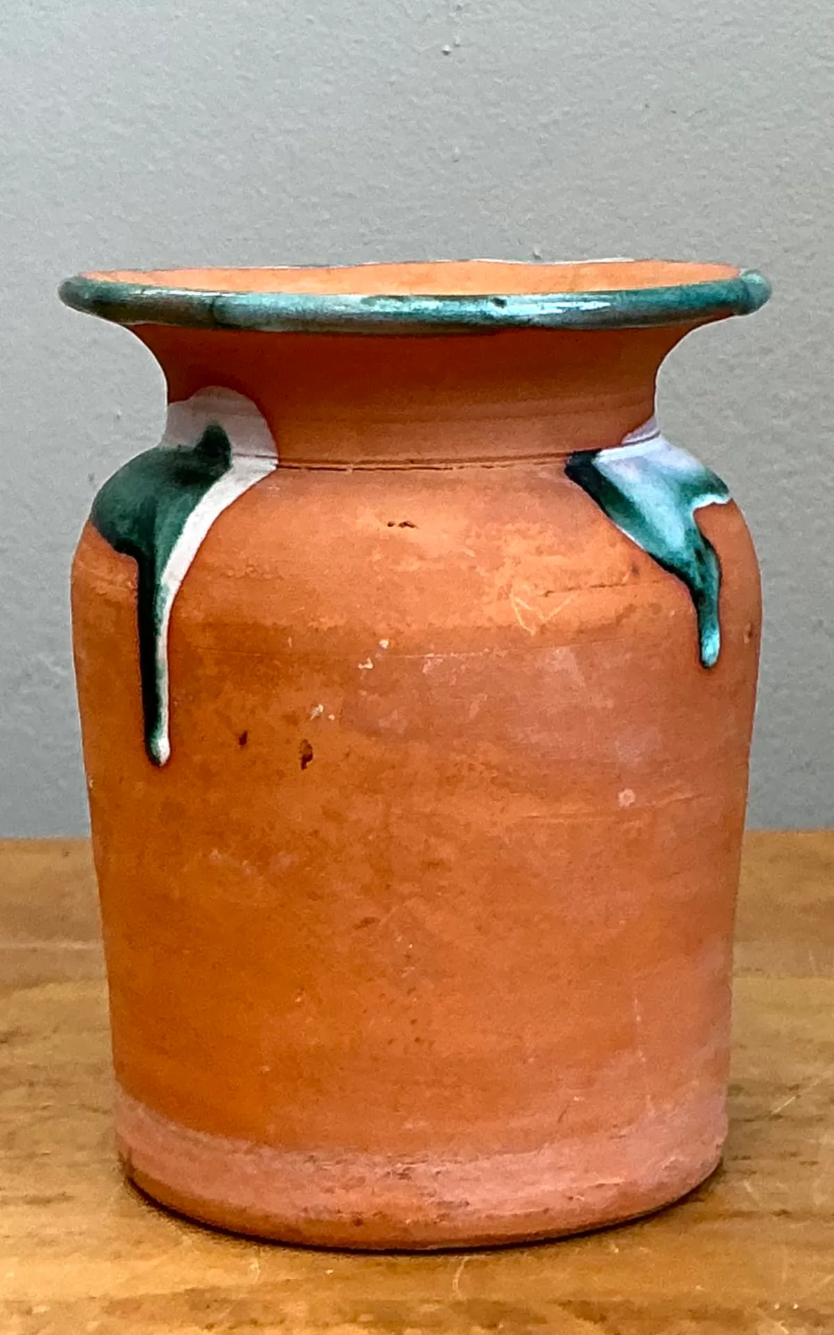 Vintage Drip Glaze Terracotta Vase — additional photo 4