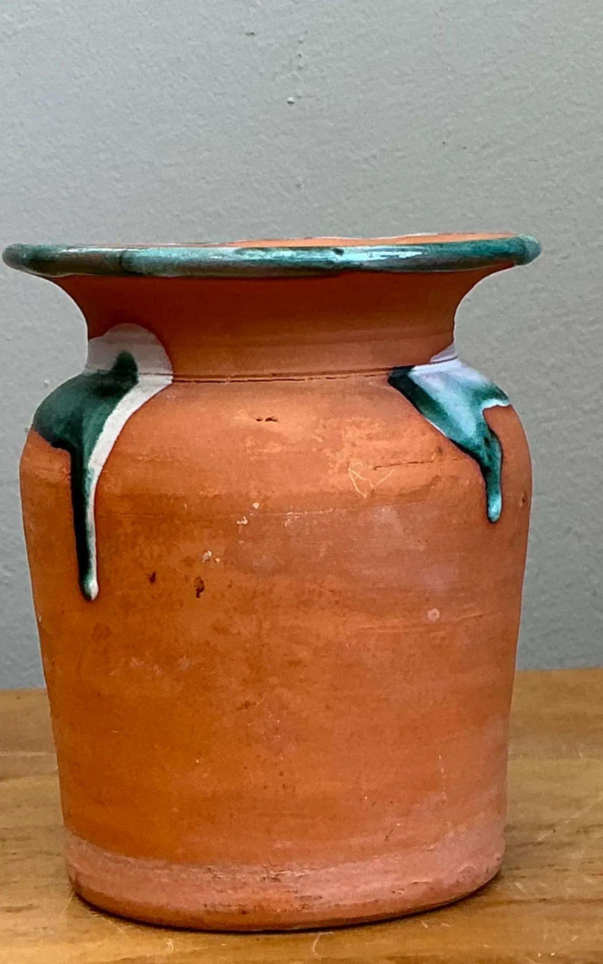 Vintage Drip Glaze Terracotta Vase — additional photo 5