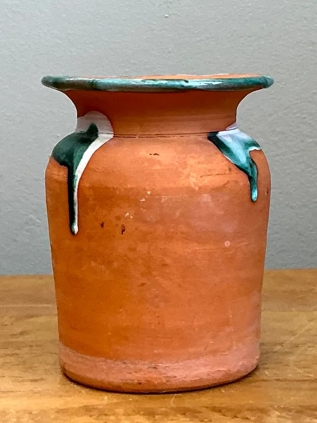 Vintage Drip Glaze Terracotta Vase — additional photo 7