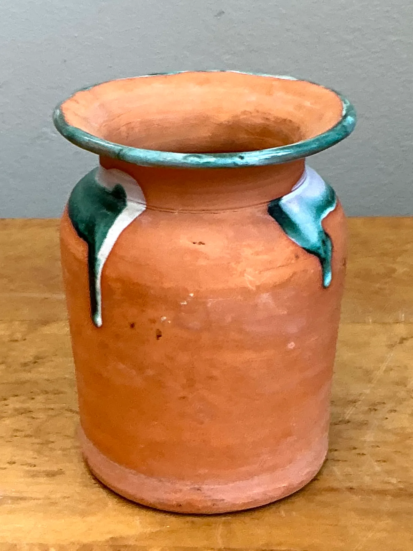 Vintage Drip Glaze Terracotta Vase — additional photo 3