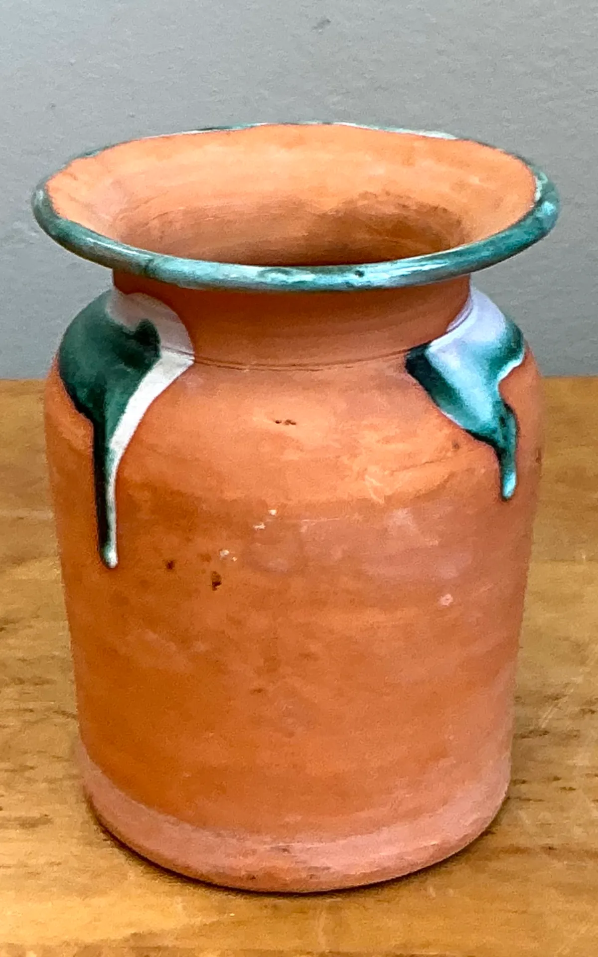 Vintage Drip Glaze Terracotta Vase — additional photo 3