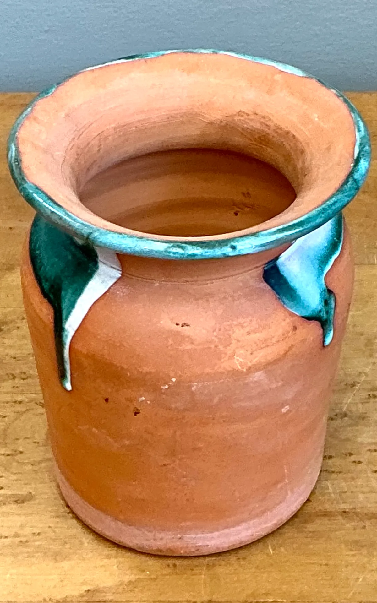 Vintage Drip Glaze Terracotta Vase