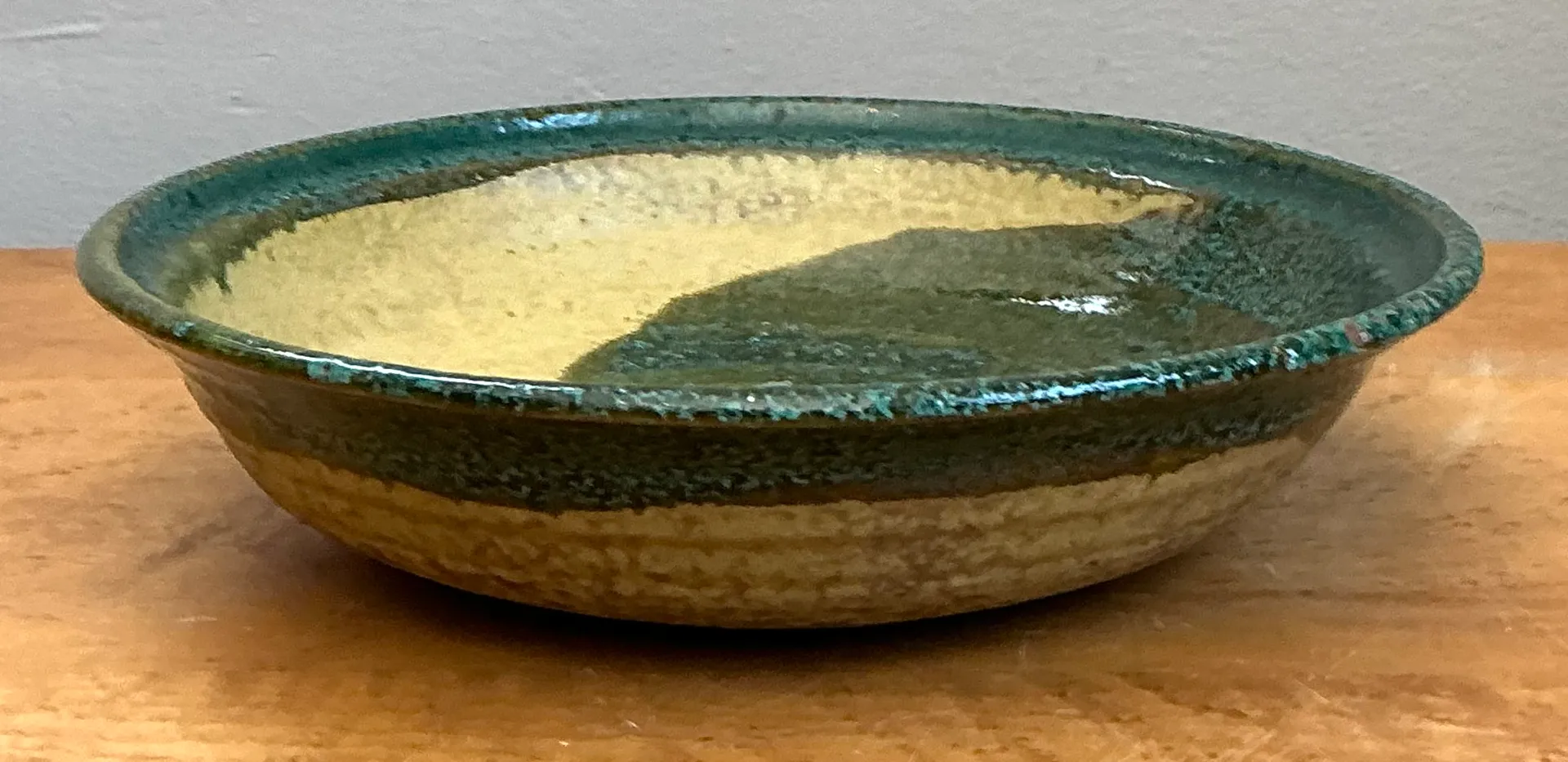 Vintage Abstract Glazed Pottery Bowl — additional photo 1
