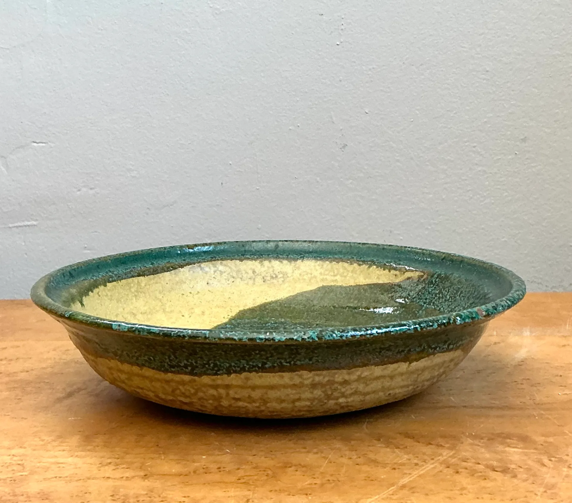 Vintage Abstract Glazed Pottery Bowl — additional photo 3