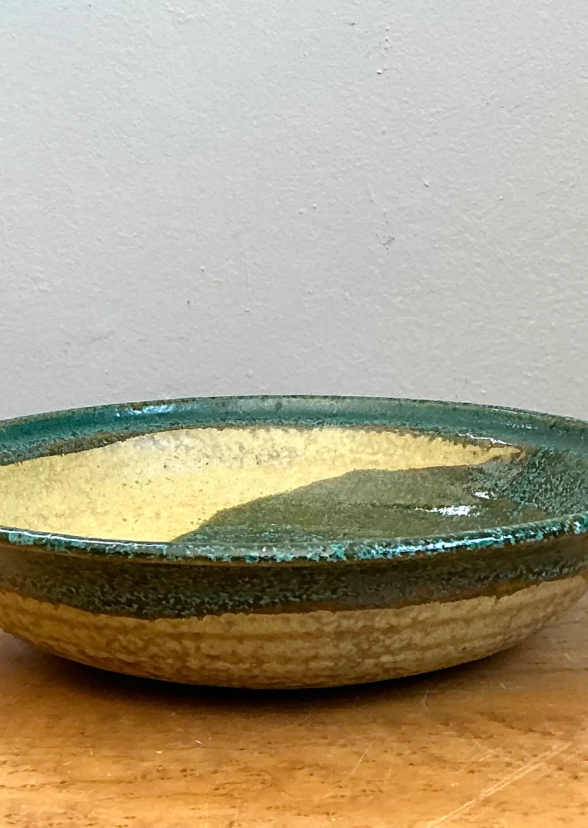Vintage Abstract Glazed Pottery Bowl — additional photo 3