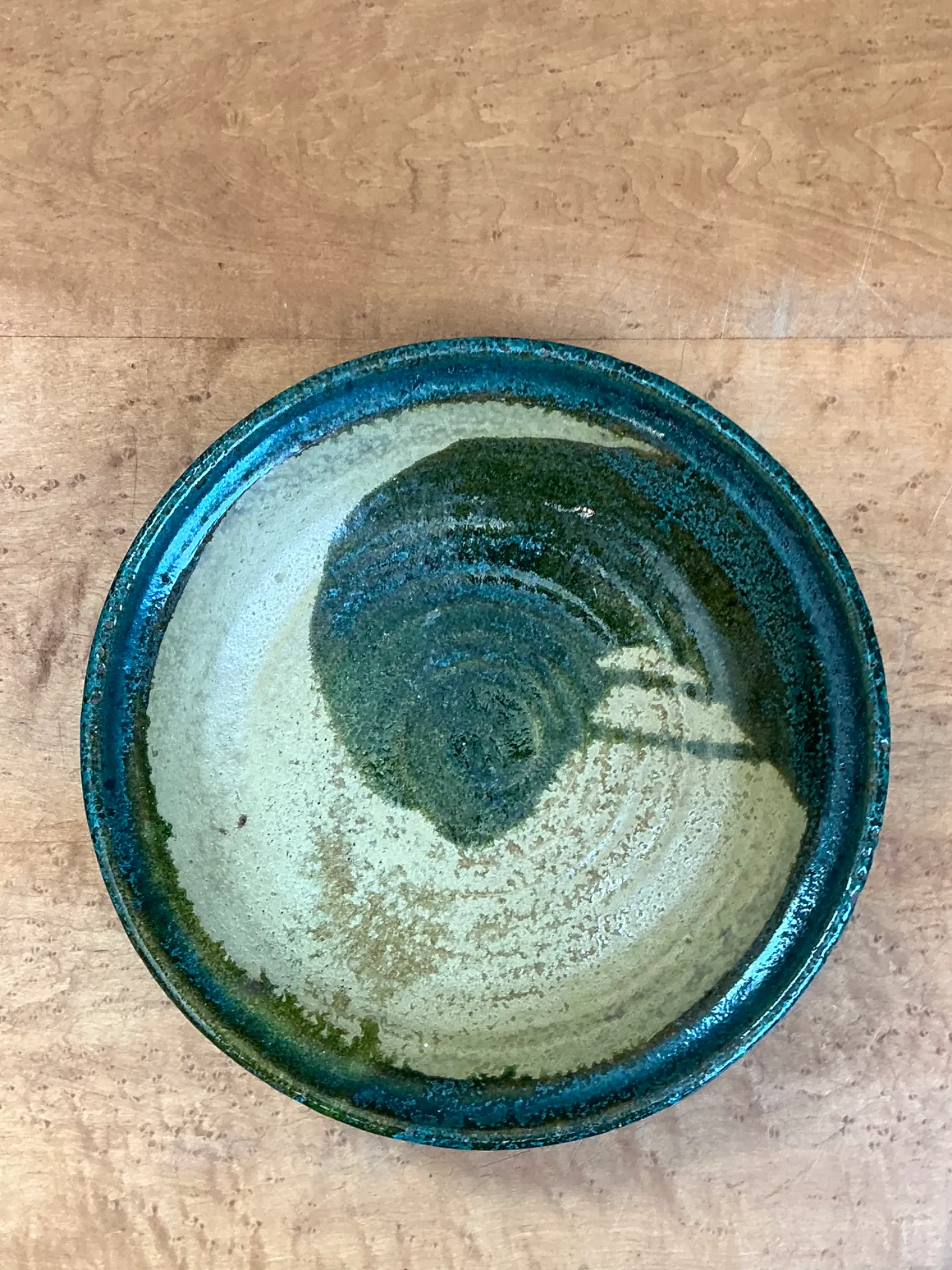 Vintage Abstract Glazed Pottery Bowl — additional photo 6