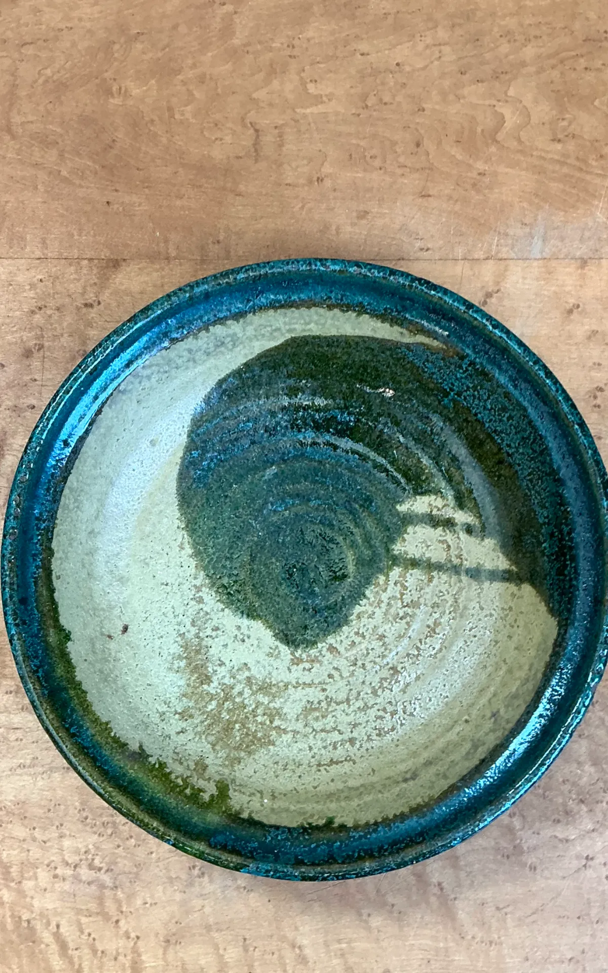 Vintage Abstract Glazed Pottery Bowl — additional photo 6