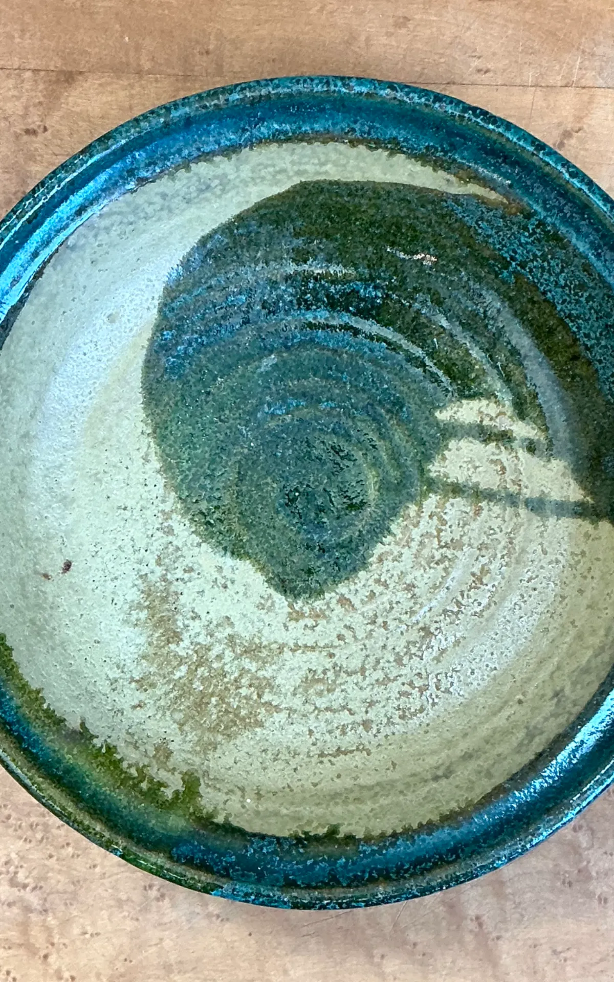 Vintage Abstract Glazed Pottery Bowl — additional photo 7