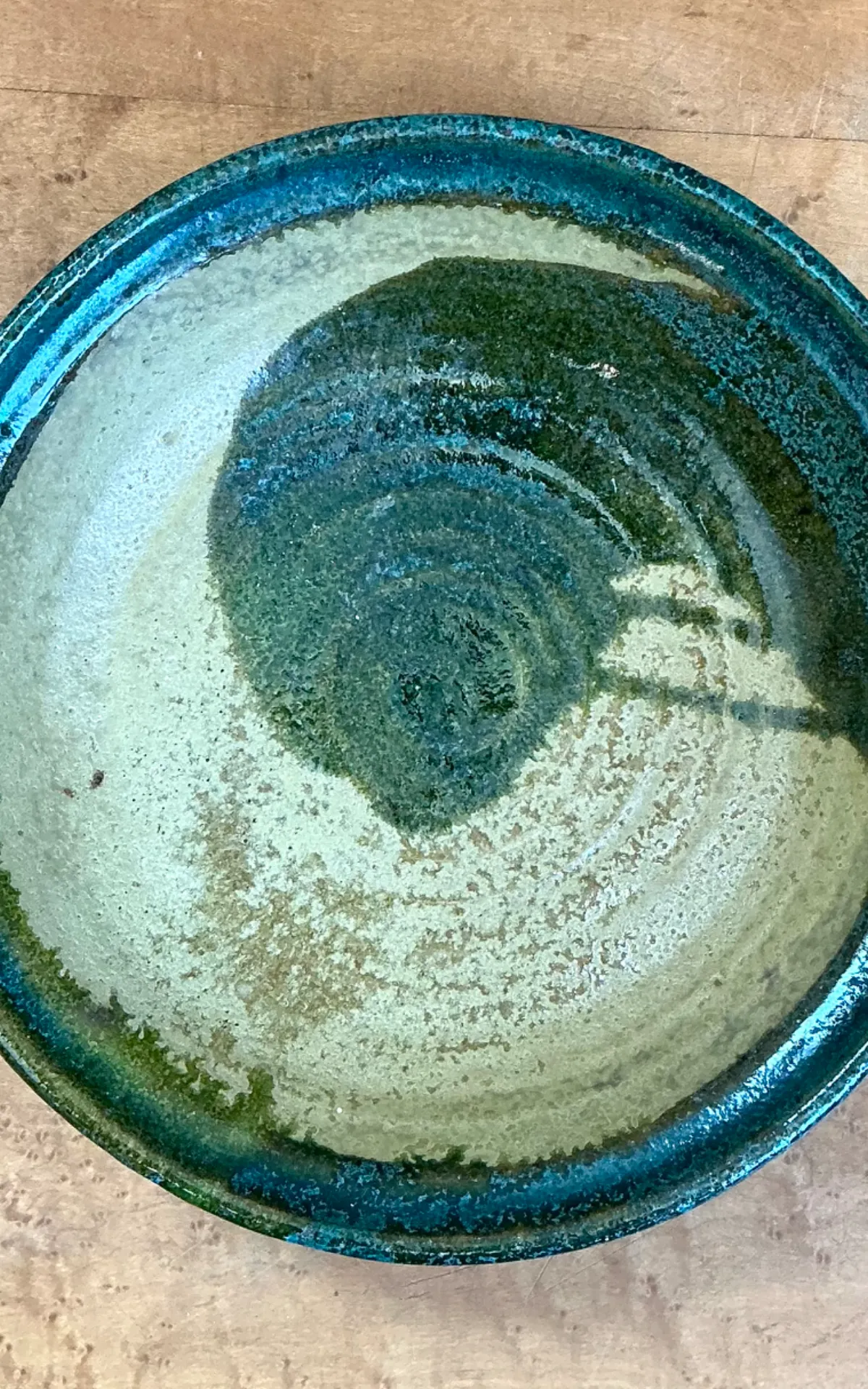 Vintage Abstract Glazed Pottery Bowl — additional photo 2