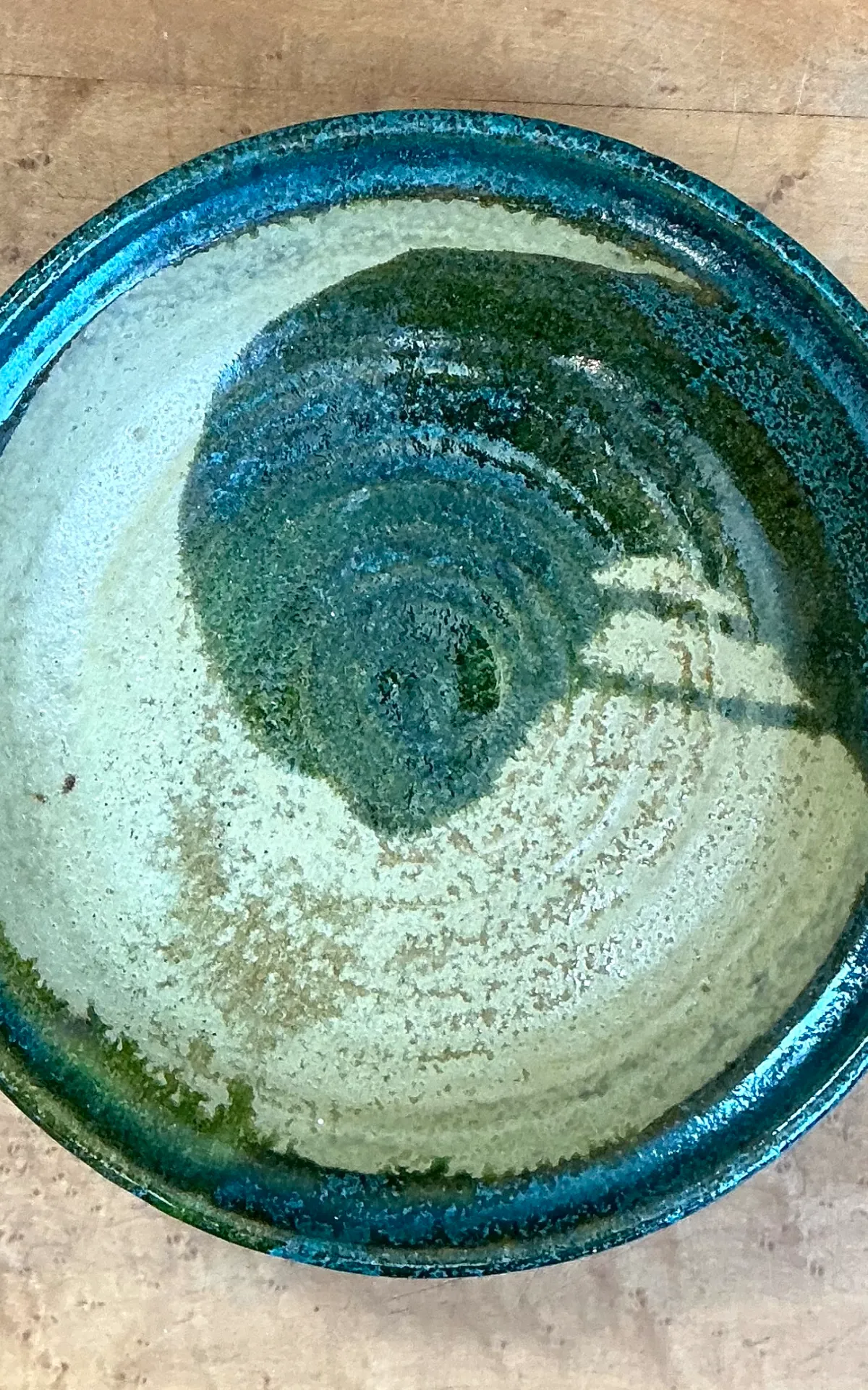 Vintage Abstract Glazed Pottery Bowl — additional photo 4