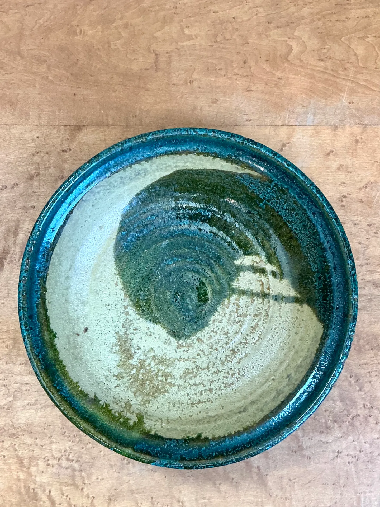 Vintage Abstract Glazed Pottery Bowl — additional photo 5