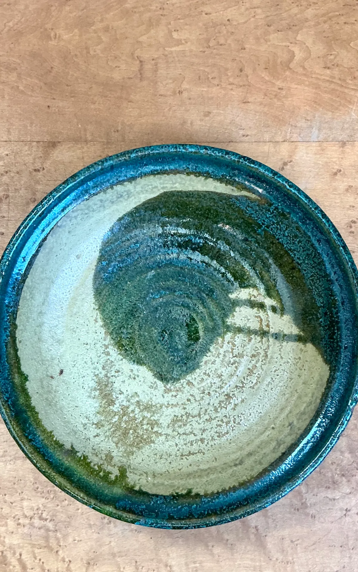 Vintage Abstract Glazed Pottery Bowl — additional photo 5