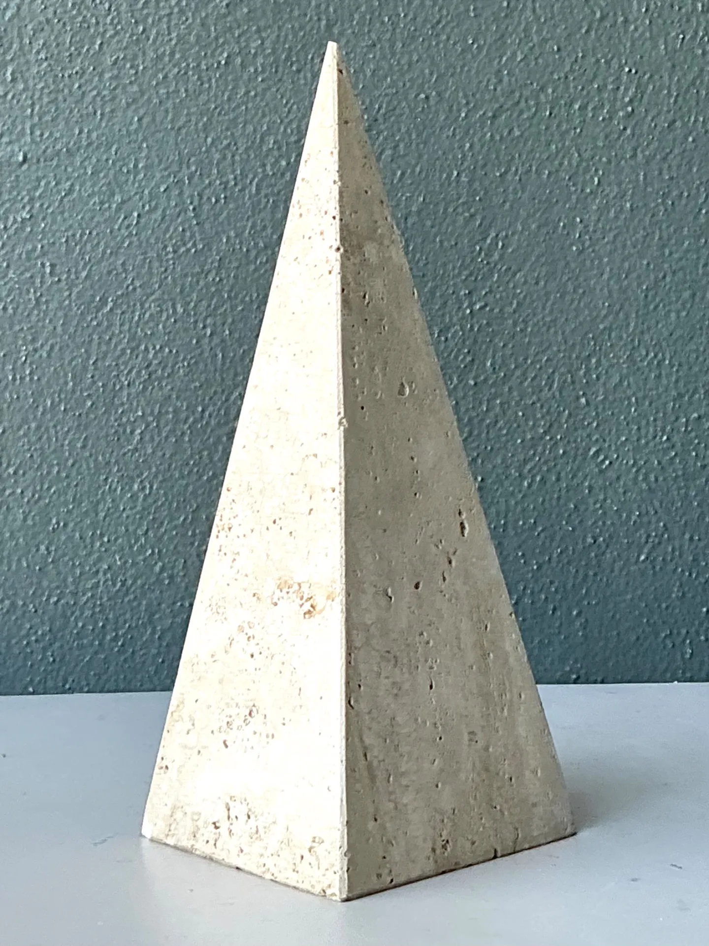 Vintage Travertine Pyramid Sculpture — additional photo 3