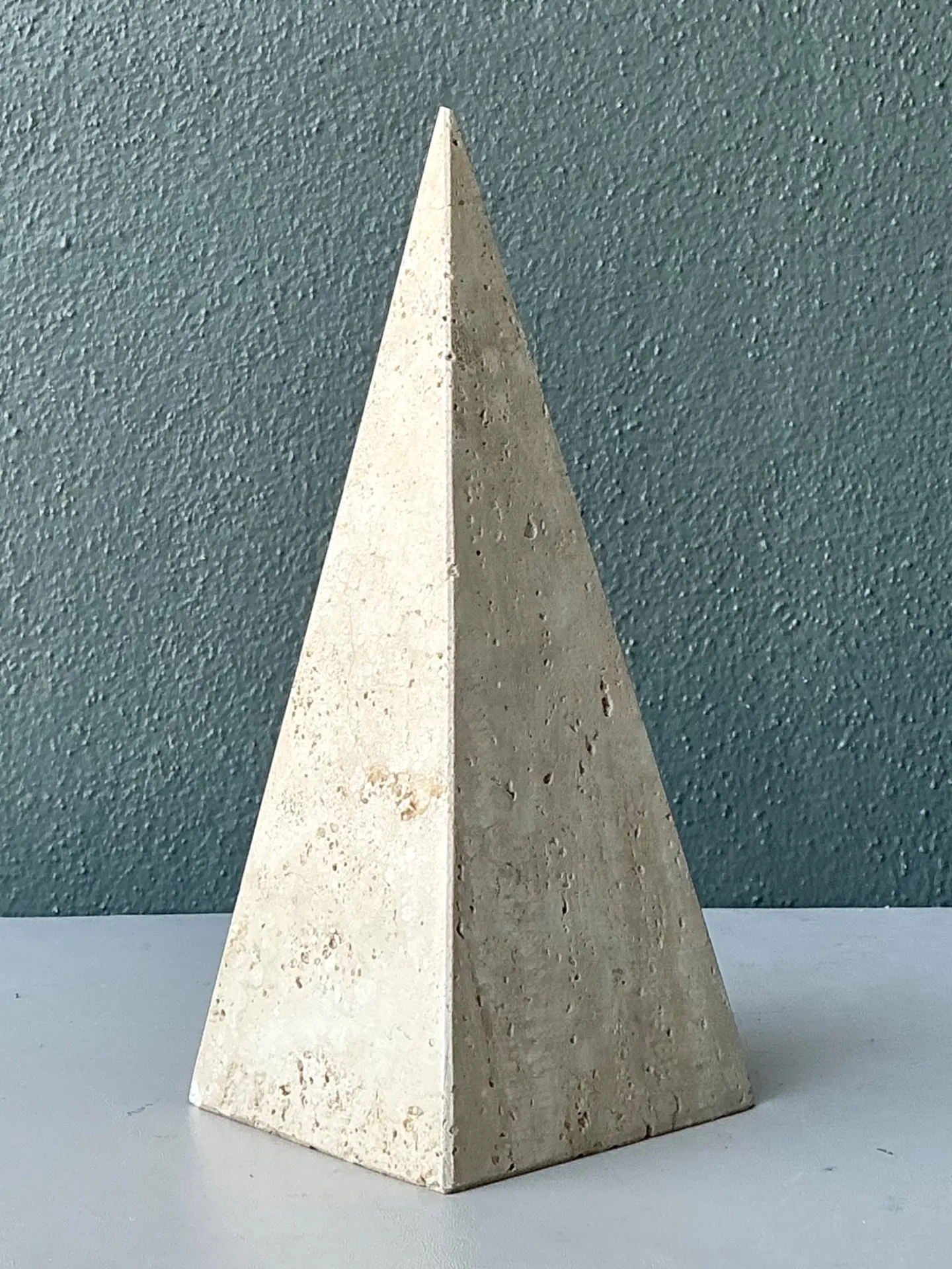 Vintage Travertine Pyramid Sculpture — additional photo 4