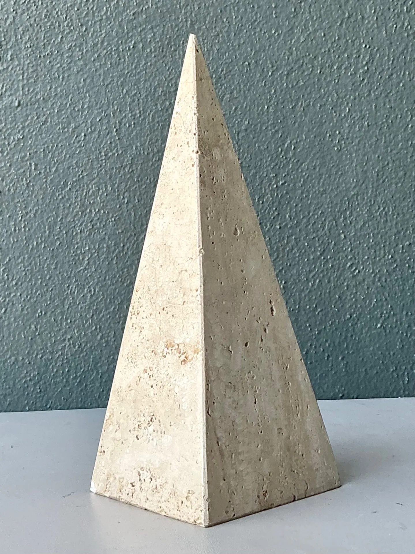 Vintage Travertine Pyramid Sculpture — additional photo 6