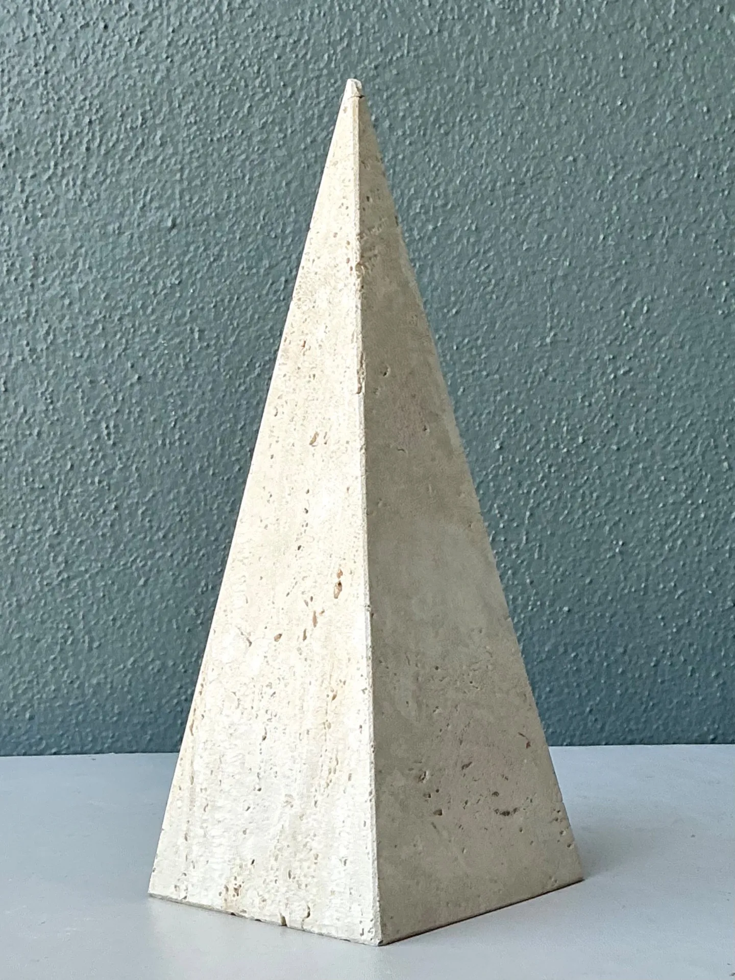 Vintage Travertine Pyramid Sculpture — additional photo 1