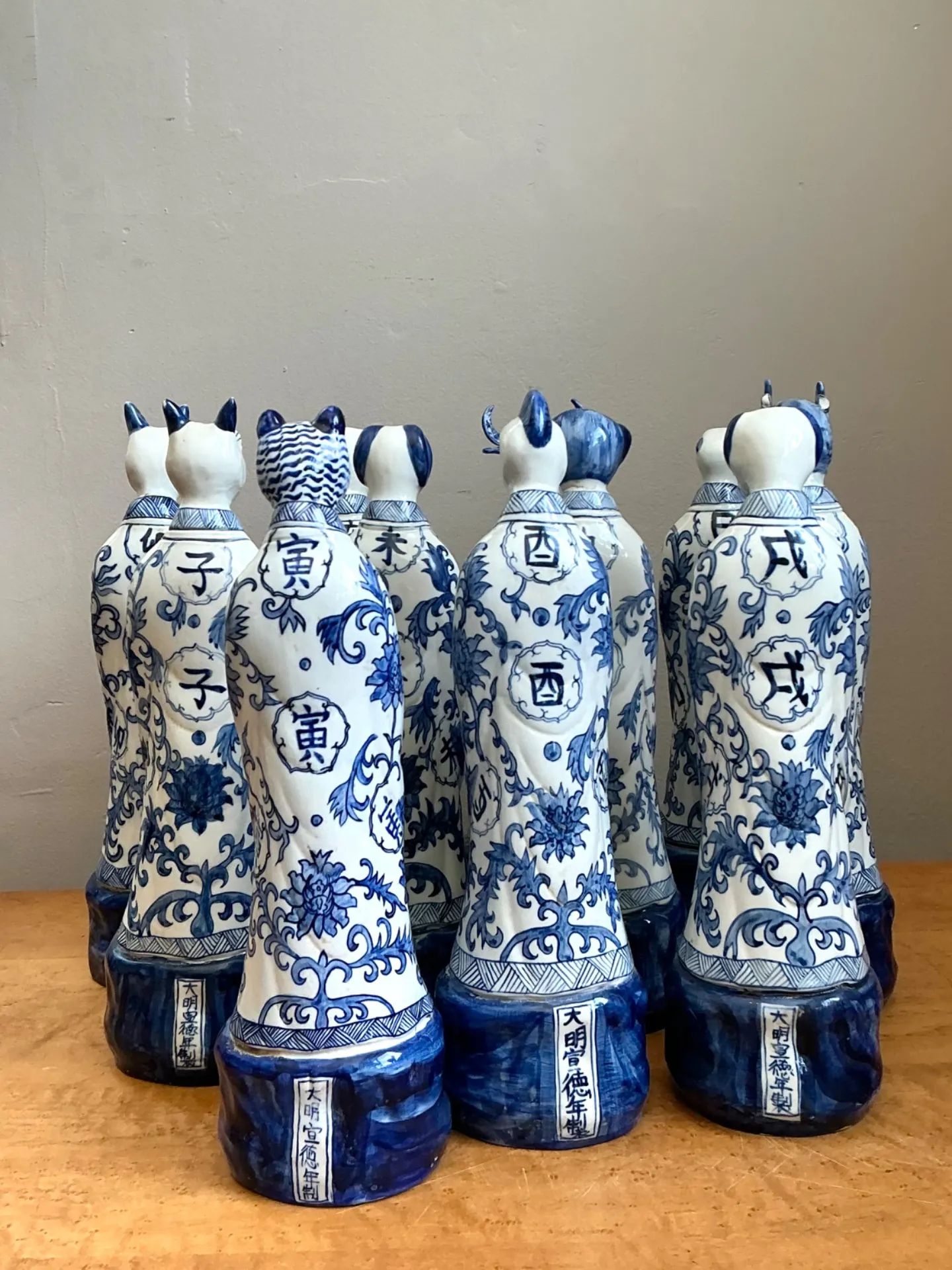 Vintage Blue and White Zodiac Animal Figurines - Set of 11 — additional photo 4