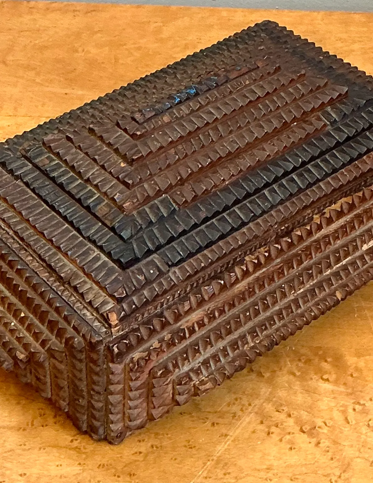Vintage Tramp Art Wood Box