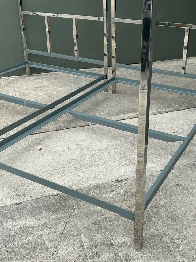 Vintage Chrome Twin Canopy Bed Frames After Milo Baughman — additional photo 3