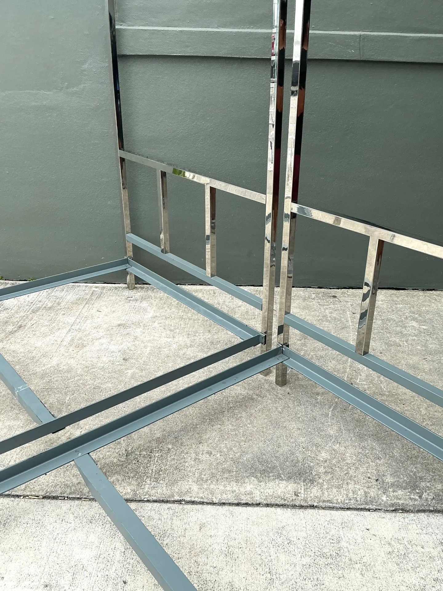 Vintage Chrome Twin Canopy Bed Frames After Milo Baughman — additional photo 8