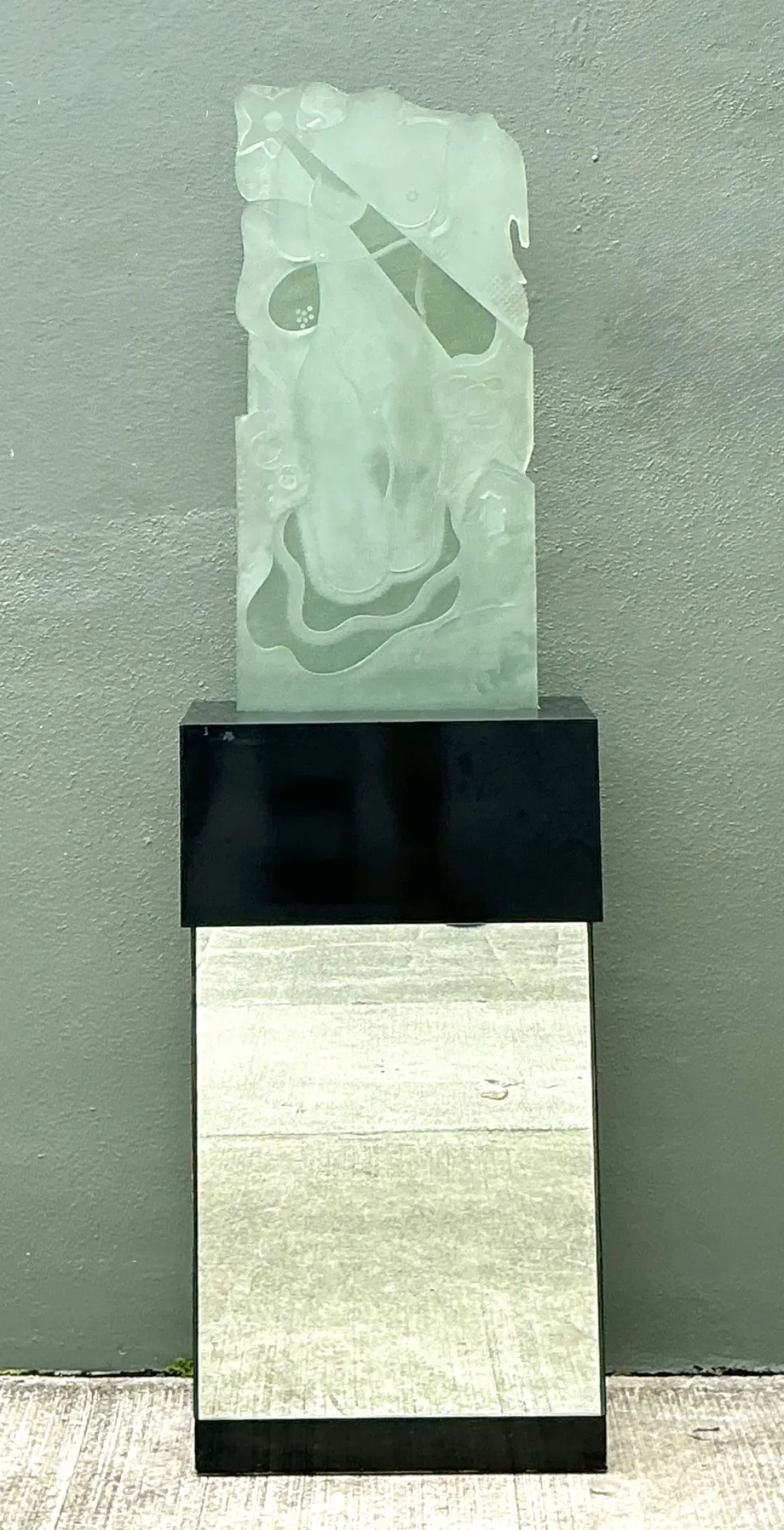 Vintage 1937 Joris Minne Et Albert Algae Frosted Glass Sculpture — additional photo 4