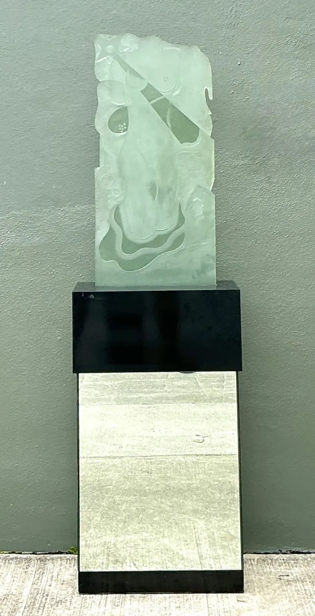 Vintage 1937 Joris Minne Et Albert Algae Frosted Glass Sculpture — additional photo 4