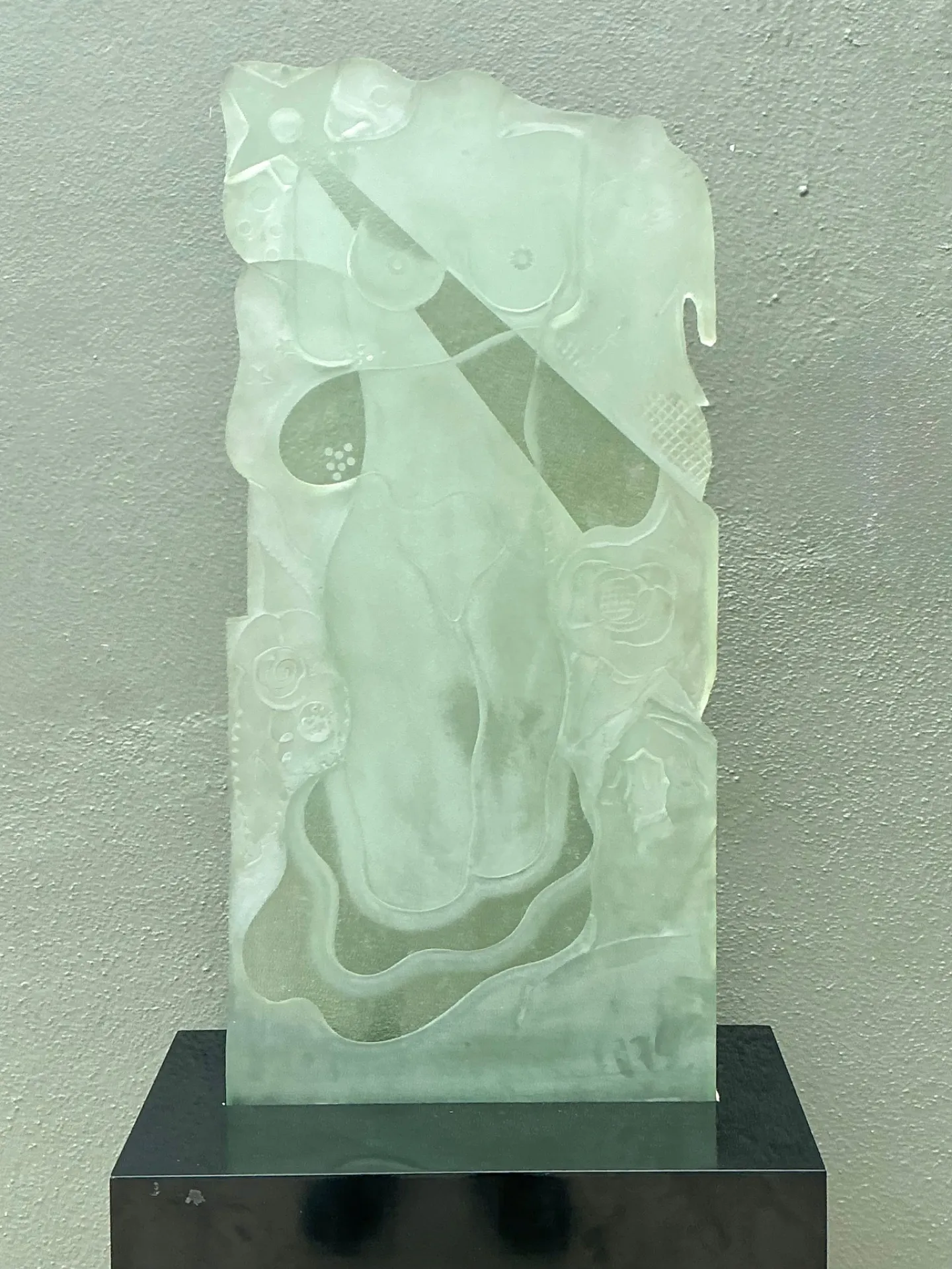 Vintage 1937 Joris Minne Et Albert Algae Frosted Glass Sculpture — additional photo 3
