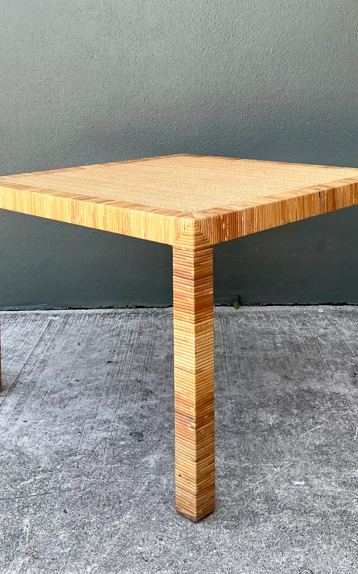 Vintage Bielecky Brothers Rattan Square Side Table — additional photo 8