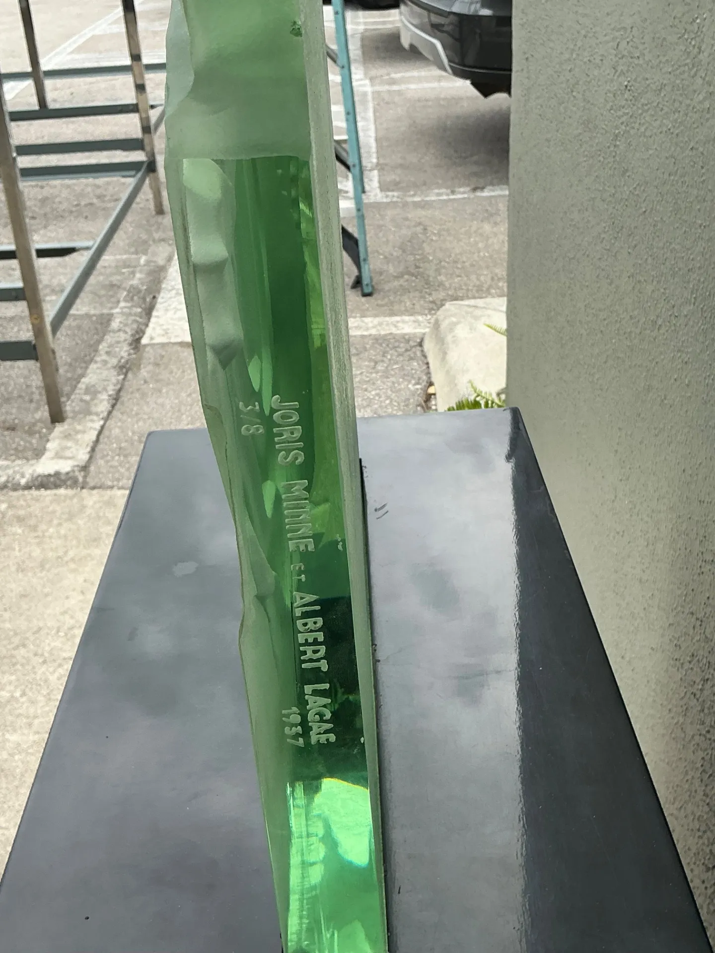 Vintage 1937 Joris Minne Et Albert Algae Frosted Glass Sculpture — additional photo 1