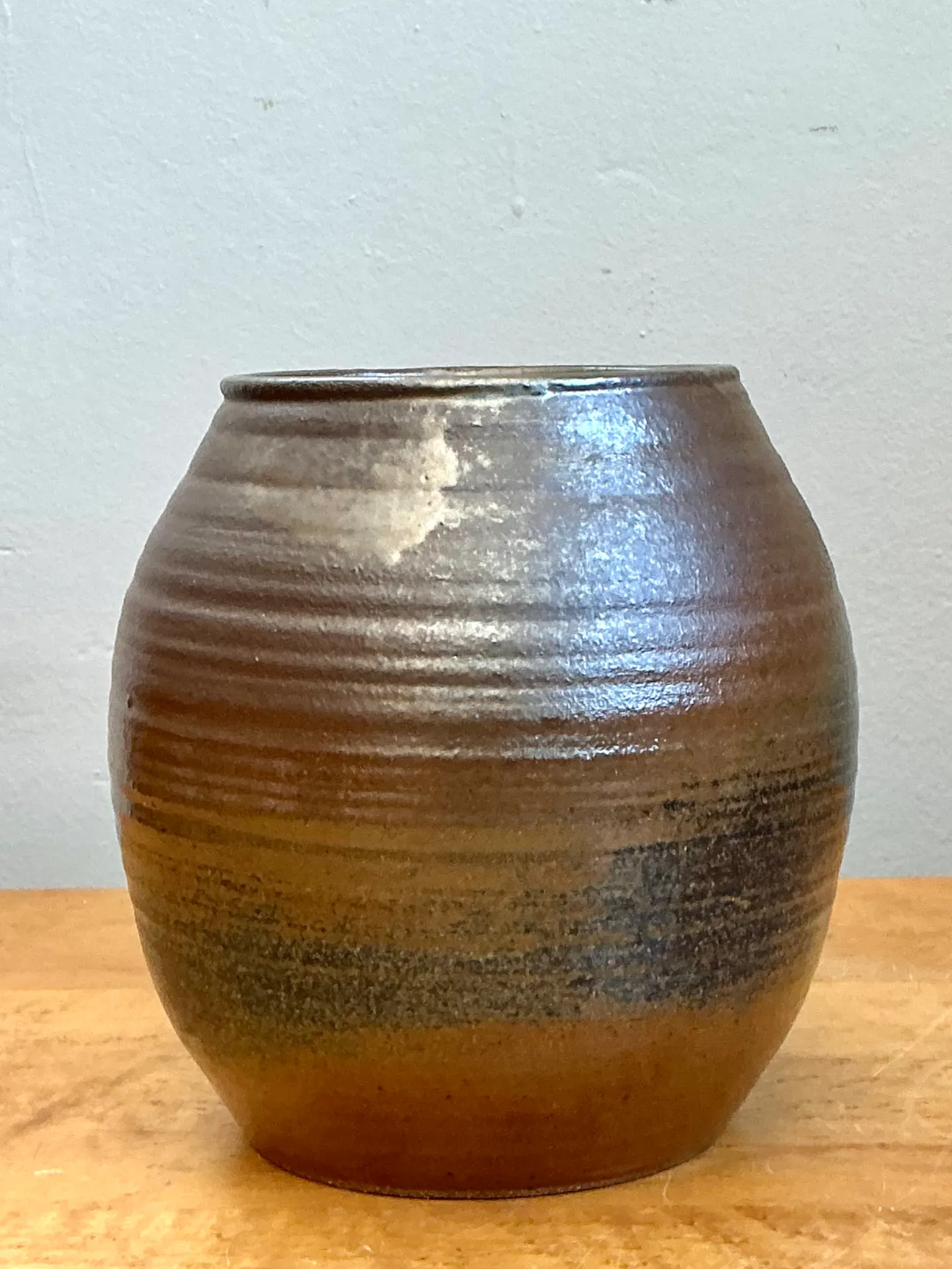 Vintage Brown Glazed Ceramic Vase — additional photo 8
