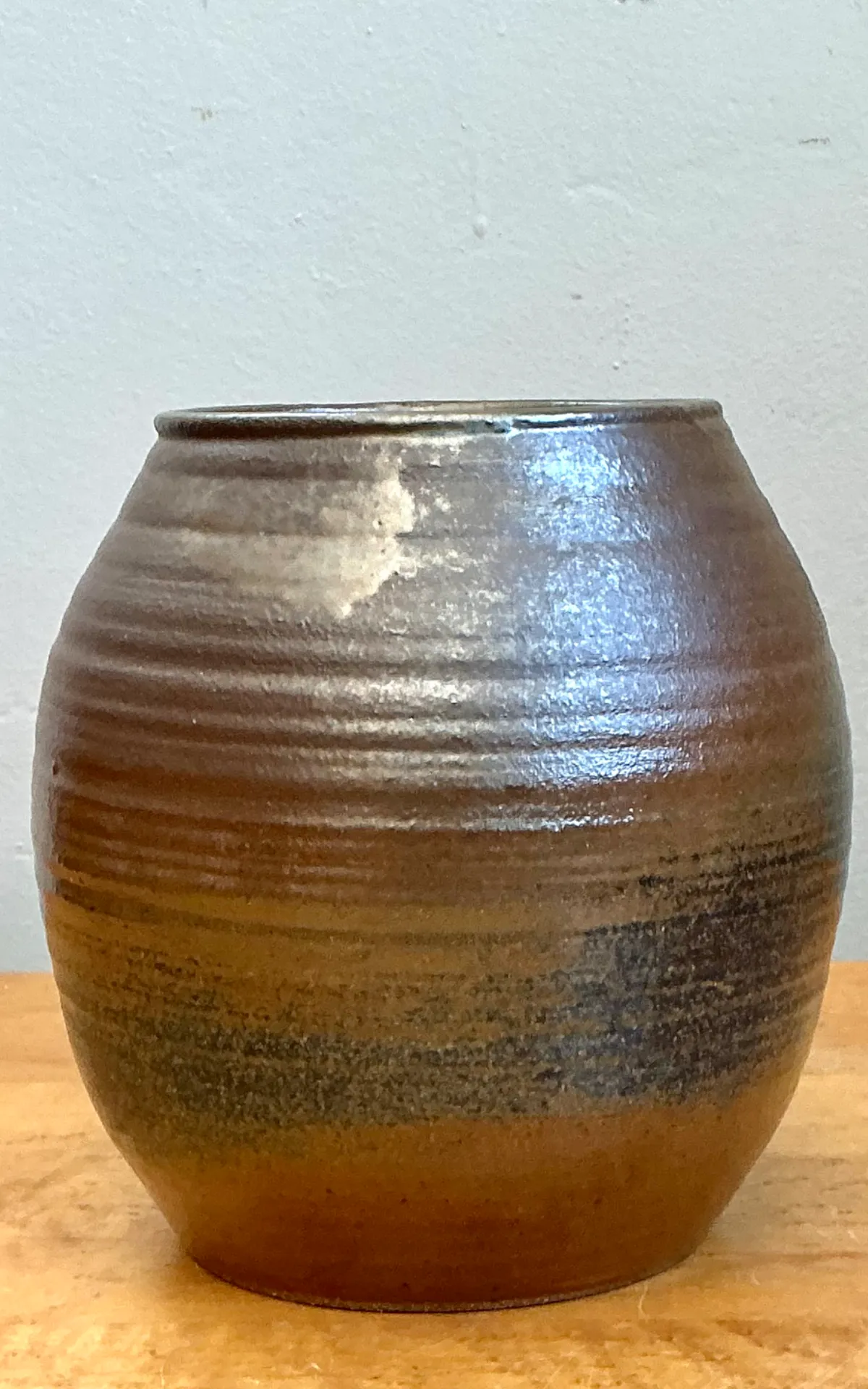 Vintage Brown Glazed Ceramic Vase — additional photo 8
