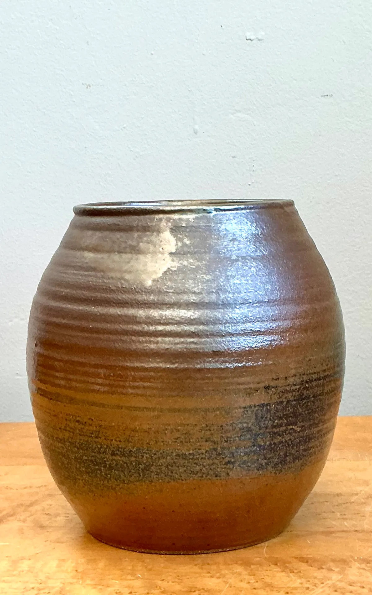 Vintage Brown Glazed Ceramic Vase