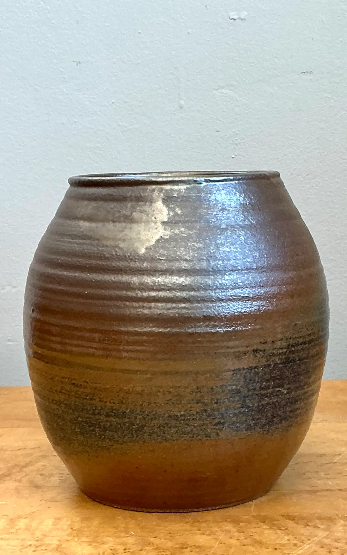 Vintage Brown Glazed Ceramic Vase — additional photo 4