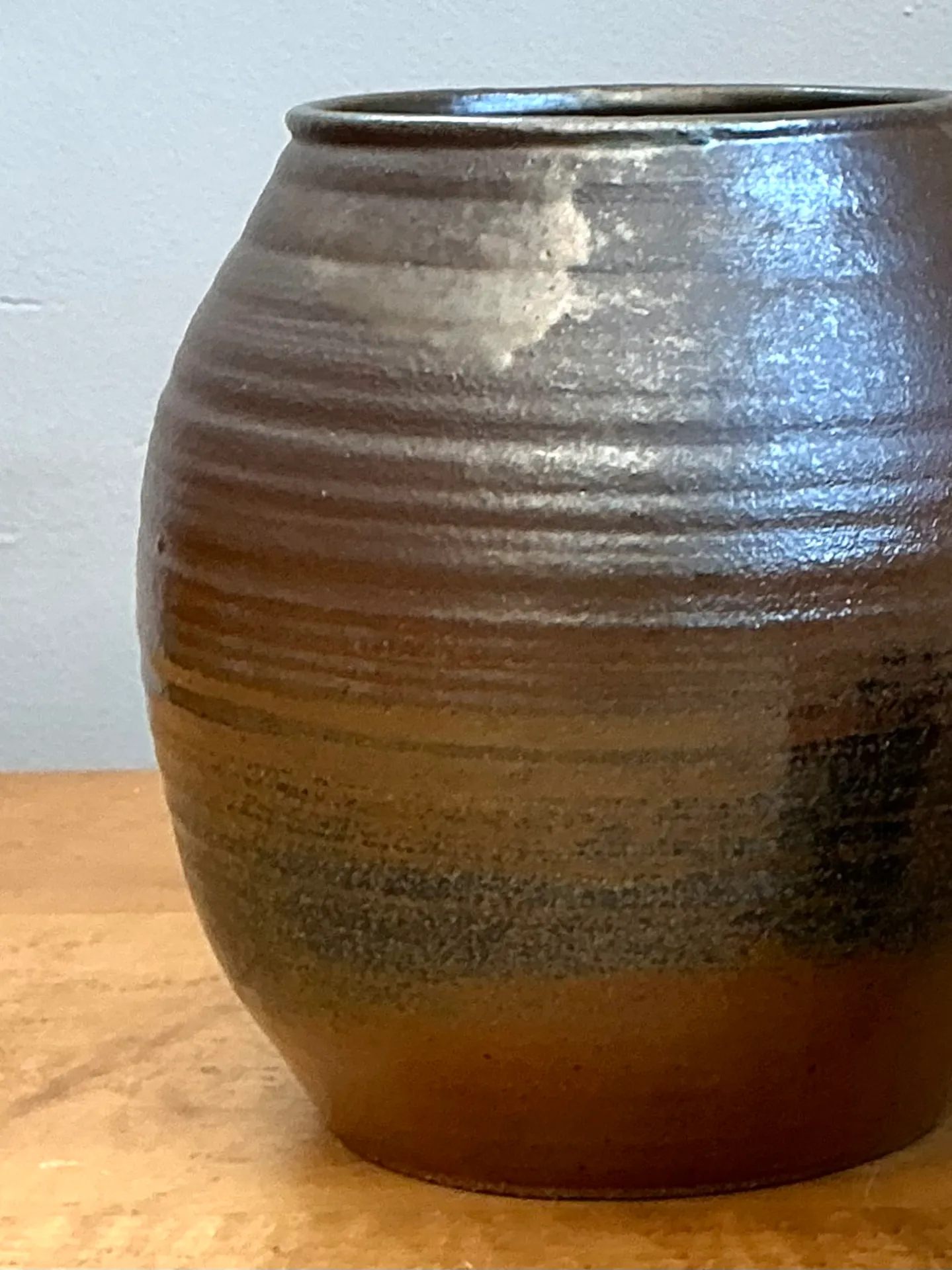 Vintage Brown Glazed Ceramic Vase — additional photo 5