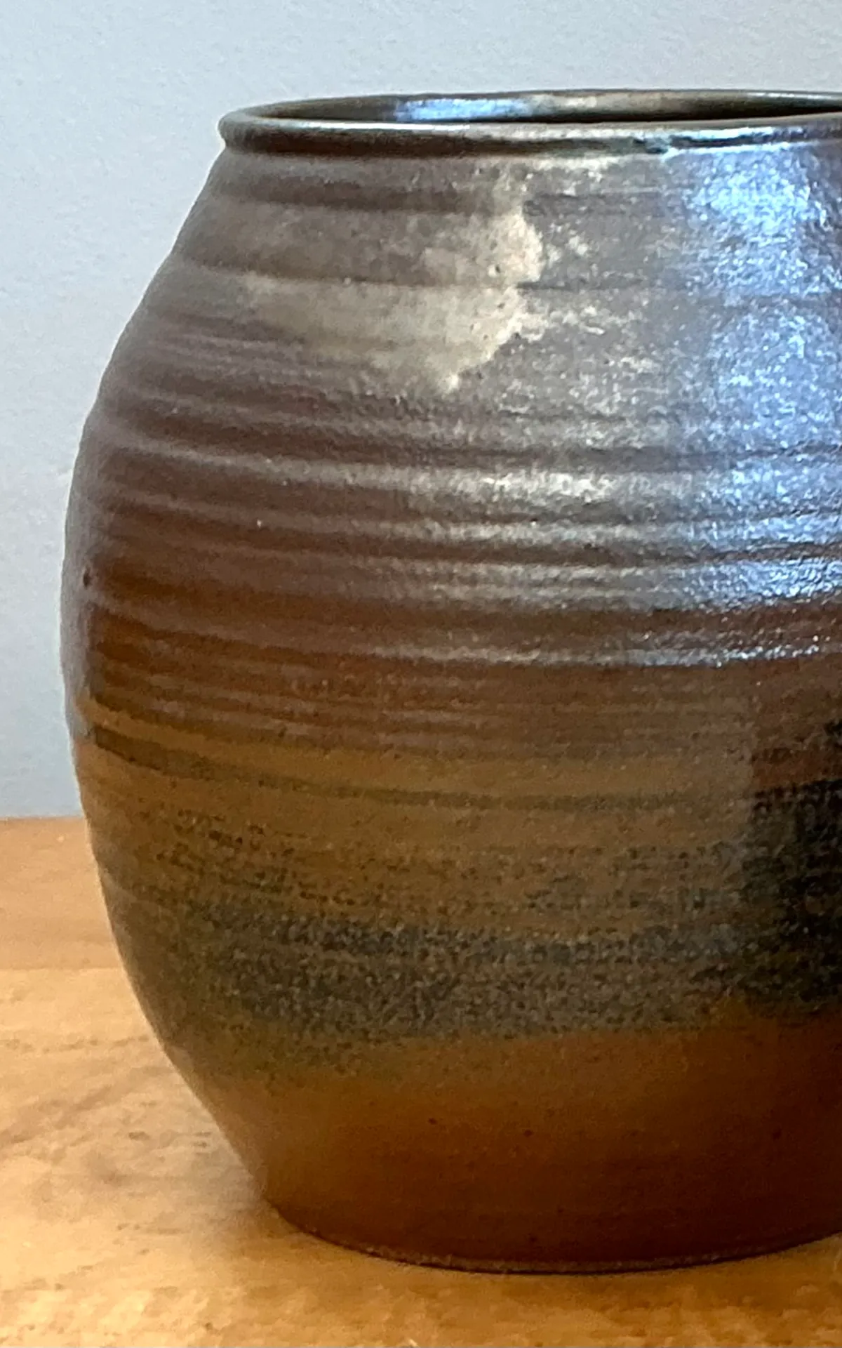 Vintage Brown Glazed Ceramic Vase — additional photo 5