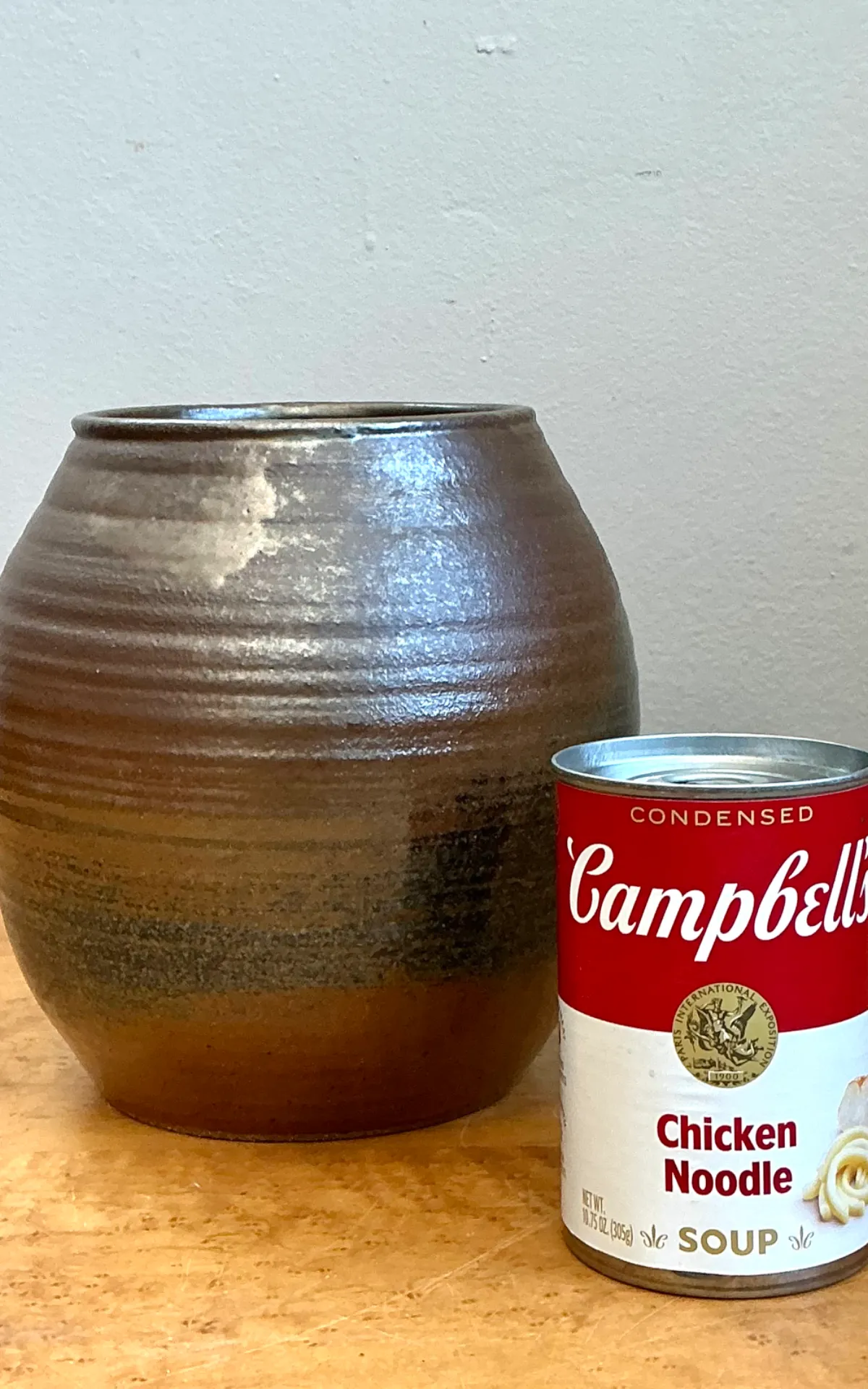Vintage Brown Glazed Ceramic Vase — additional photo 3