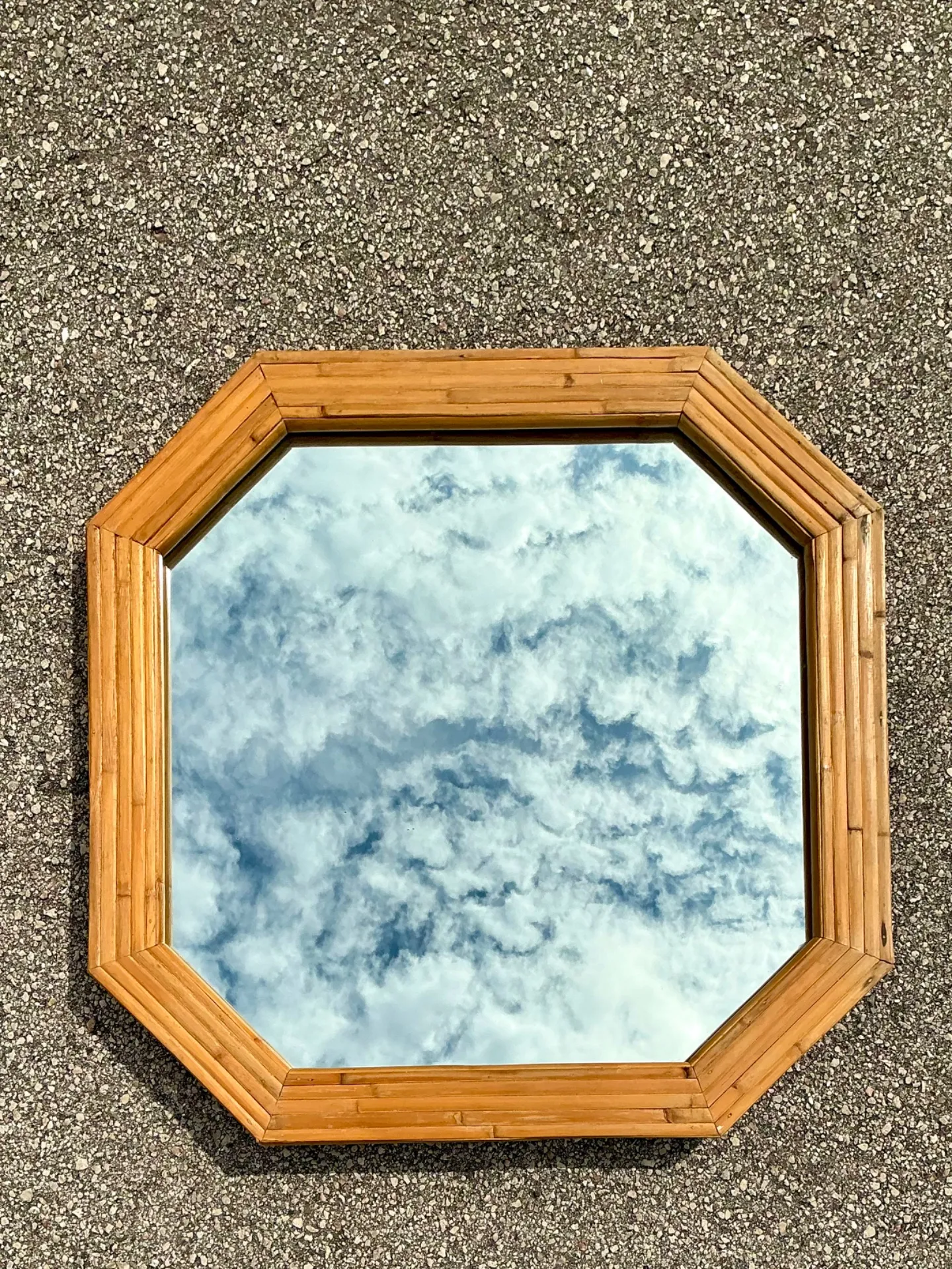 Vintage Octagonal Bamboo Wall Mirror — additional photo 4