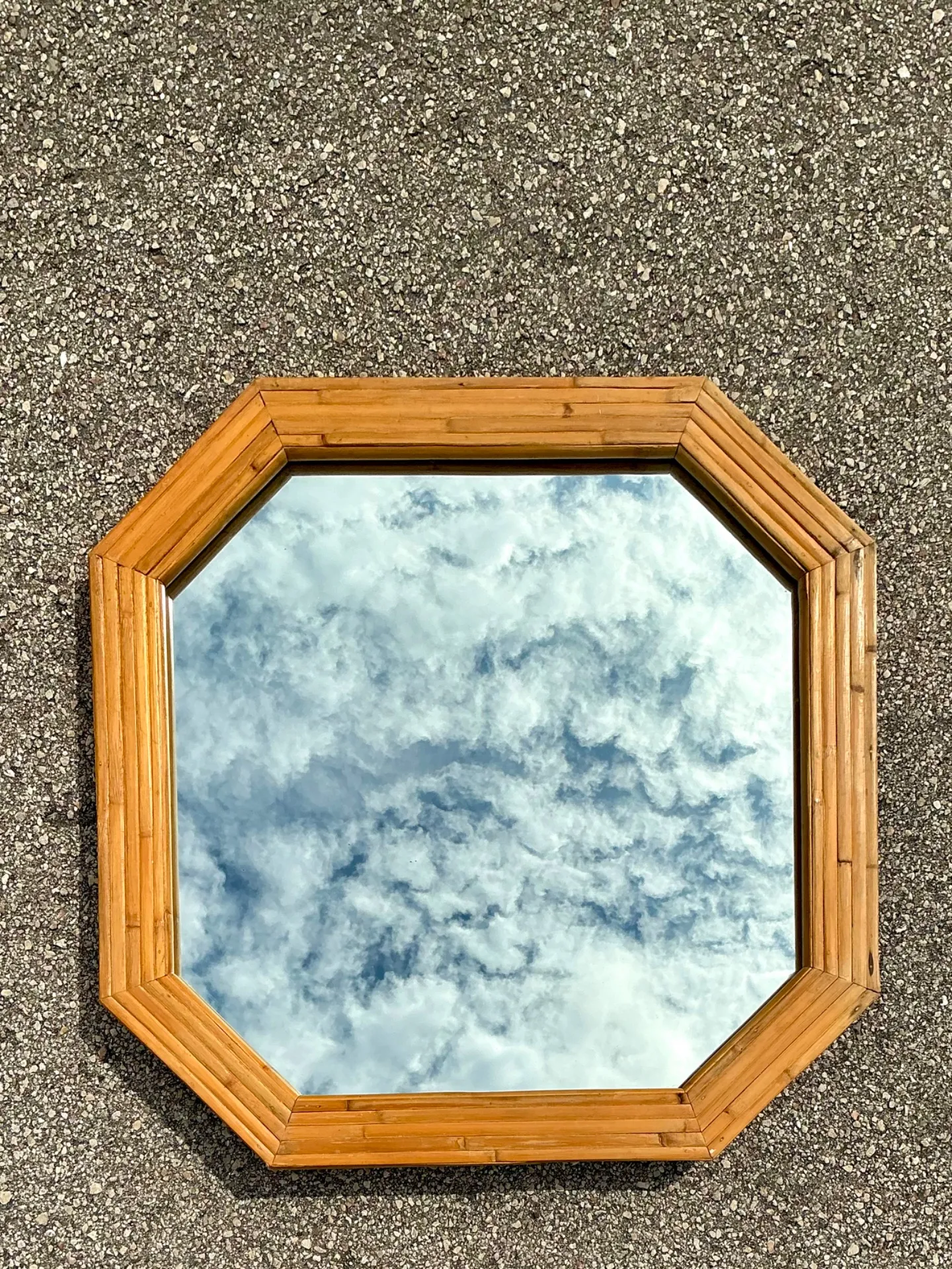 Vintage Octagonal Bamboo Wall Mirror — additional photo 3