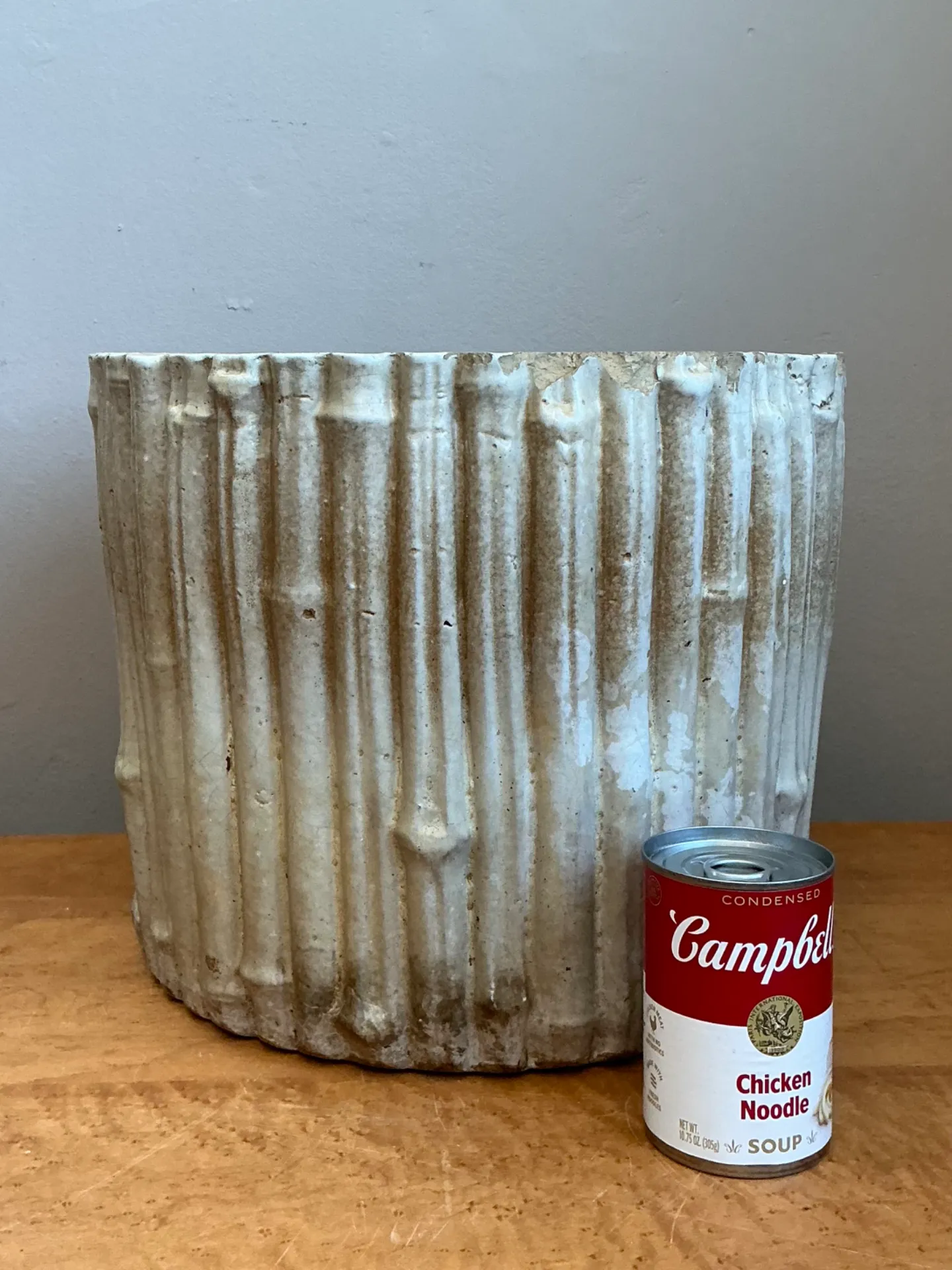 Vintage Faux Bamboo White Ceramic Pot — additional photo 7