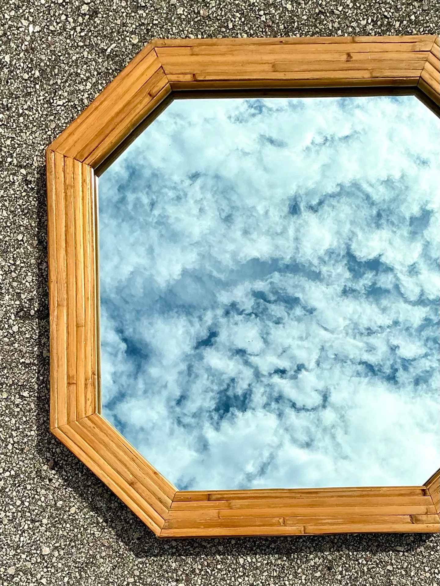 Vintage Octagonal Bamboo Wall Mirror — additional photo 2