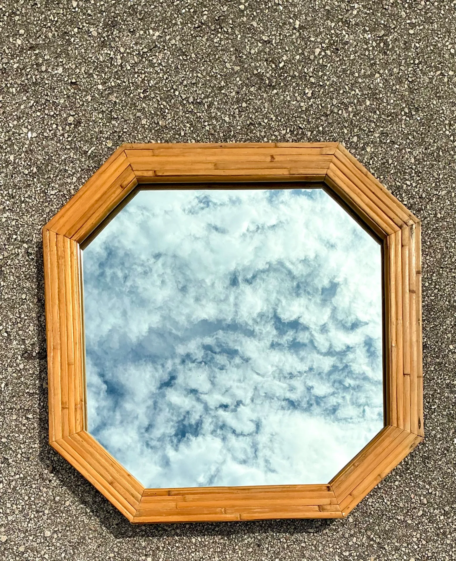 Vintage Octagonal Bamboo Wall Mirror — additional photo 7